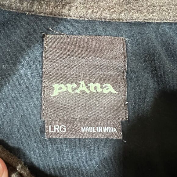 PrAna Long Sleeve Brown Polo Shirt Chest Pocket Men's Size Large - Picture 8 of 11